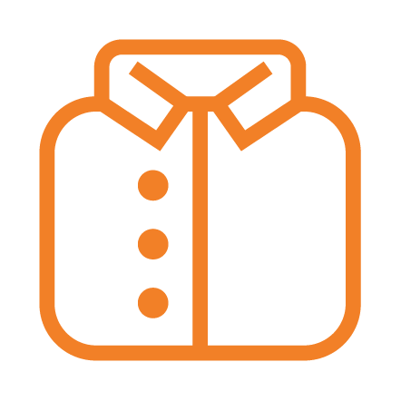 Orange icon suggesting a formal shirt