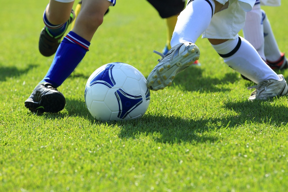 Children playing football